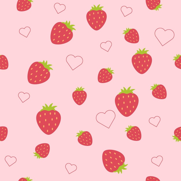 딸기 만화 원활한 패턴 벡터