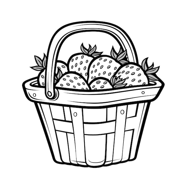 Vector strawberry cartoon vector illustration nature concept isolated premium mascot fruit coloring page