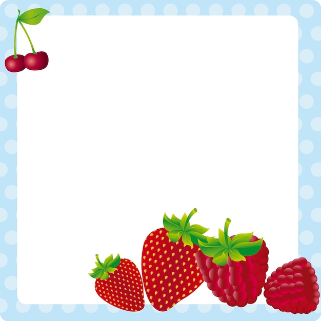 Strawberry cherry and blackberry card