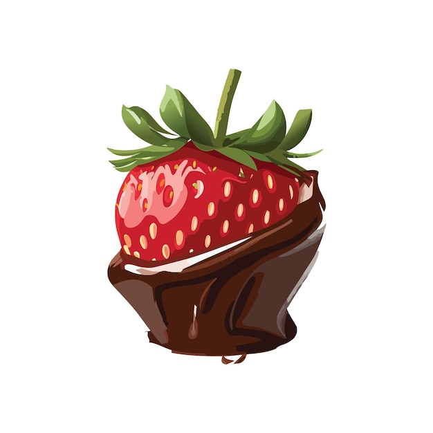 Vector strawberry chocolate drawing