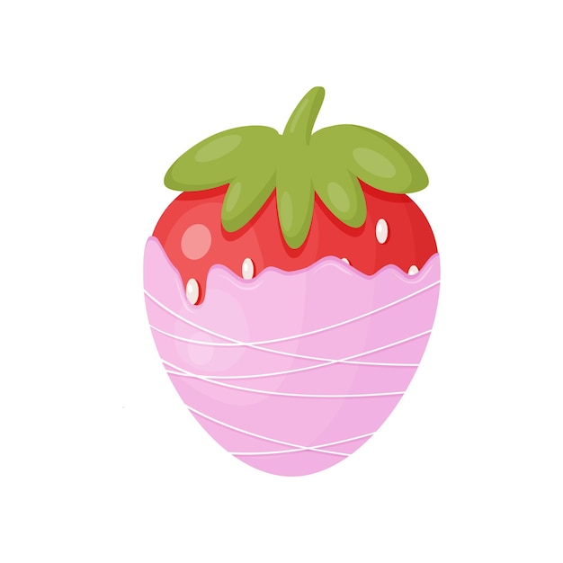 Vector strawberry in chocolate