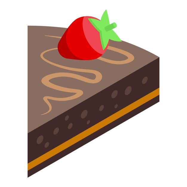 Vector strawberry cocoa cake icon isometric vector chocolate festival dark bakery