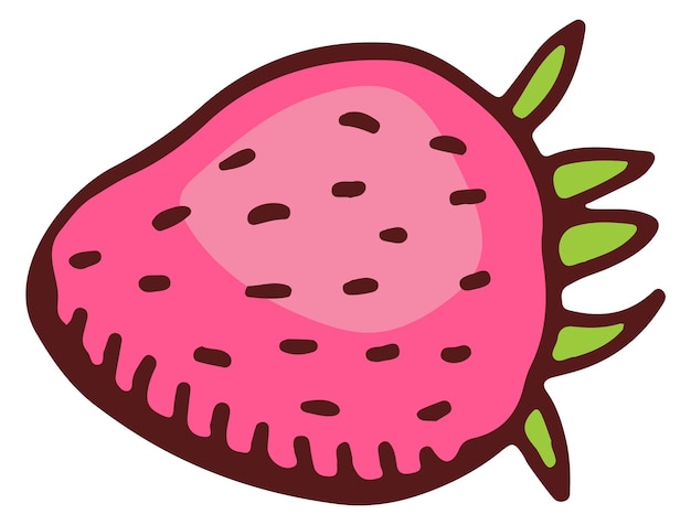 Strawberry color doodle Sweet ripe berry icon