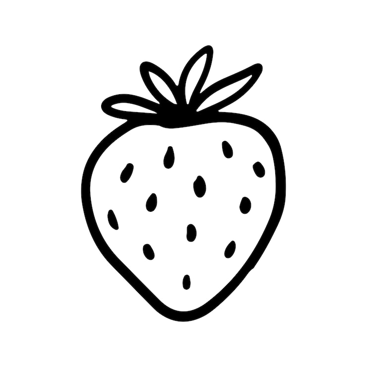 Vector strawberry doodle illustration cute berry