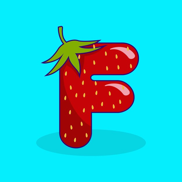 Vector strawberry font icon logo illustration