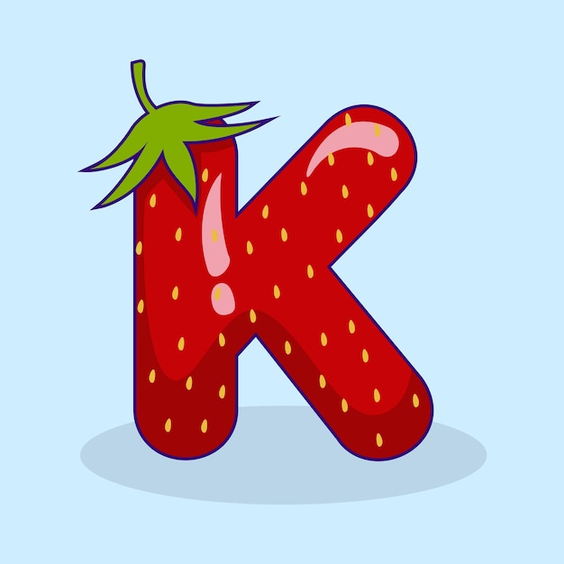 Vector strawberry font icon logo illustration