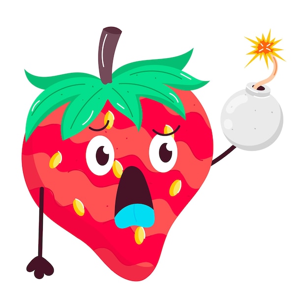 Strawberry Fruit Flat Stickers