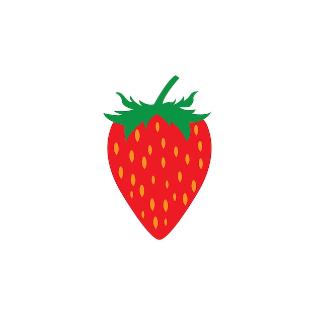 Strawberry fruit icon logo vector design illustration