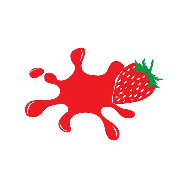 Strawberry fruit icon logo vector design illustration