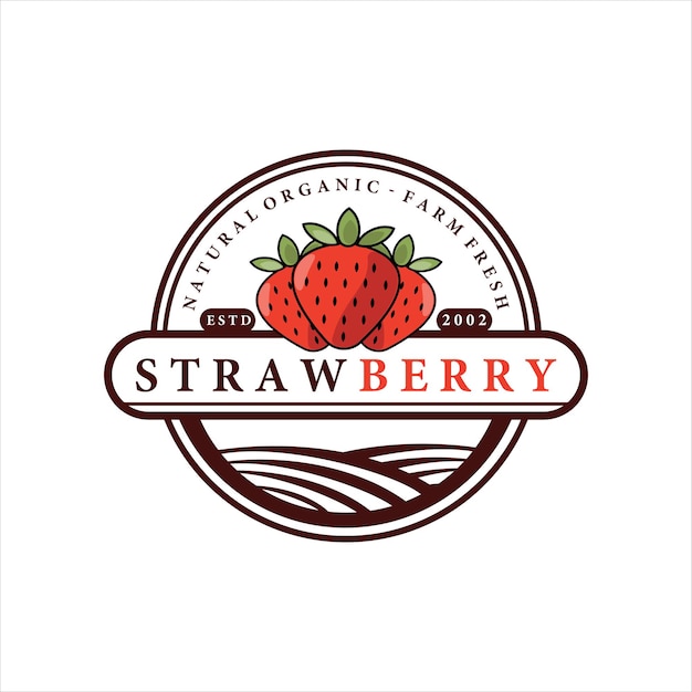 Fragola frutta logo illustrazione vettoriale modello icona design icona frutta o verdura per l'azienda agricola