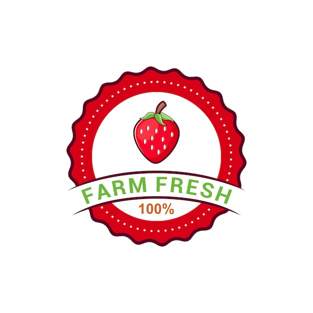 Strawberry Fruit Logo Vector Template