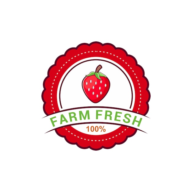 Strawberry fruit logo vector template