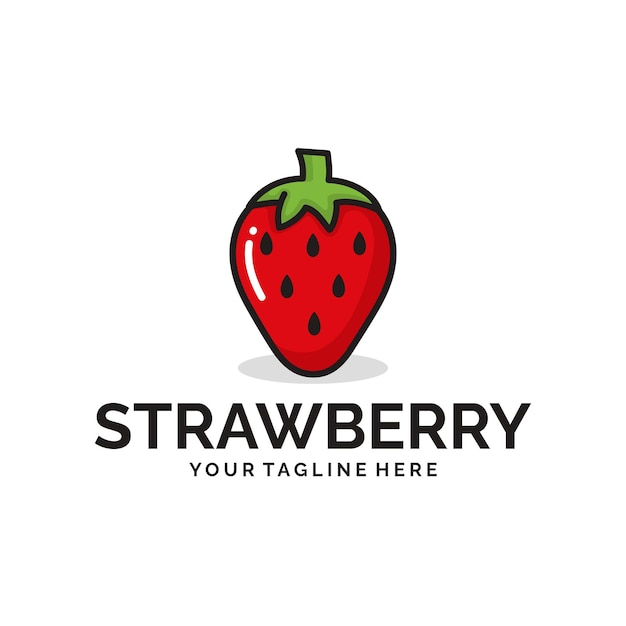 Strawberry fruit logo