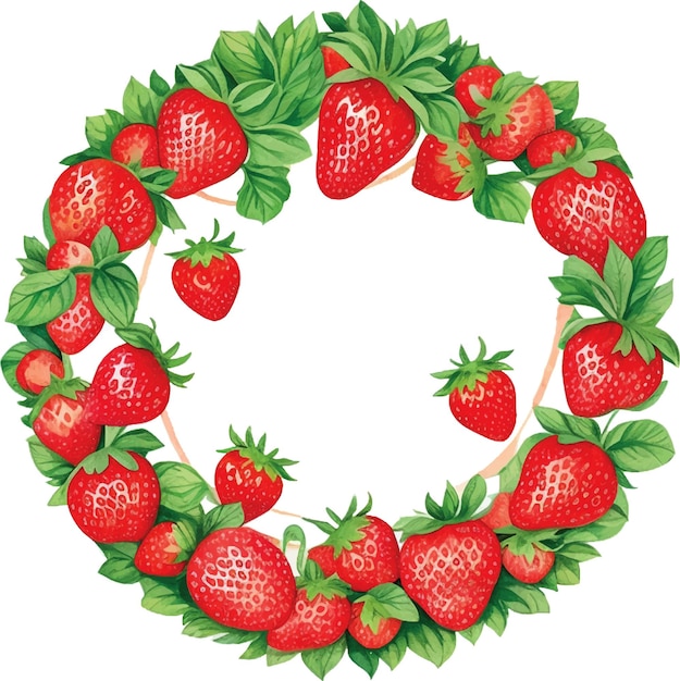 Strawberry fruit round border