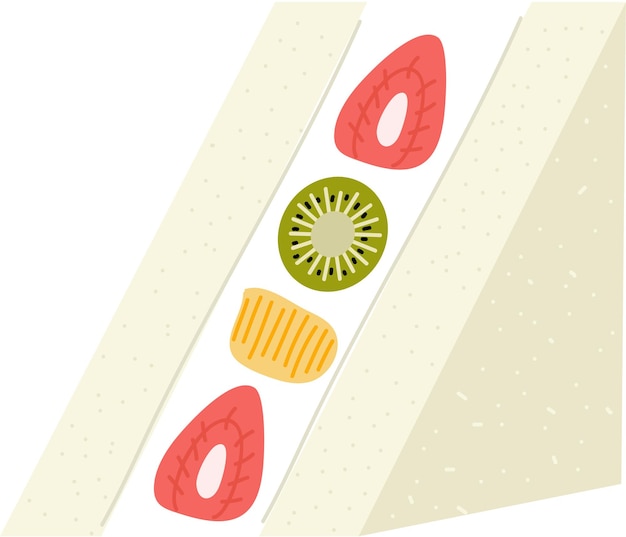 Strawberry fruit sandwiches illustration in a cartoon style Logo for cafes restaurants coffee shops catering