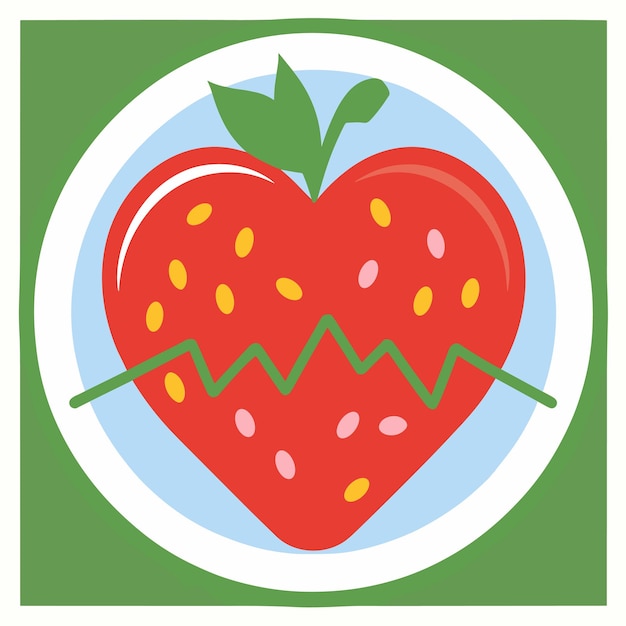 Vector strawberry and fruit vector icon