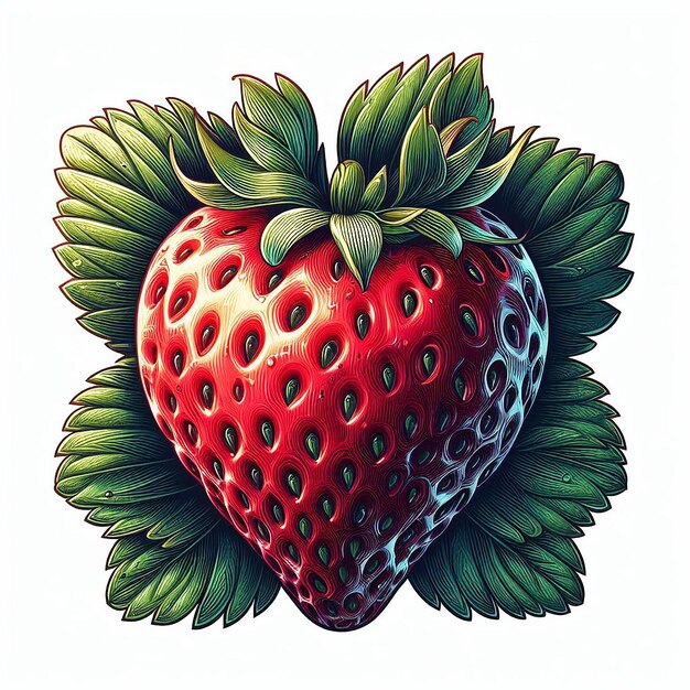 Strawberry fruit illustrazione vettoriale immagine carta da parati icona avatar emoji