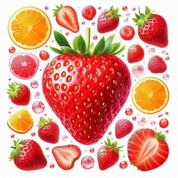 딸기 과일 터 일러스트레이션 이미지 벽지 아이콘 아바타 이모지