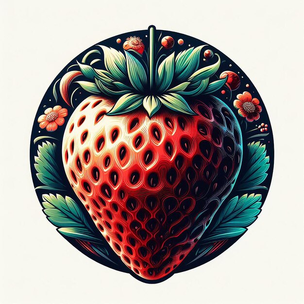 Strawberry Fruit vector illustration image wallpaper icon avatar emoji