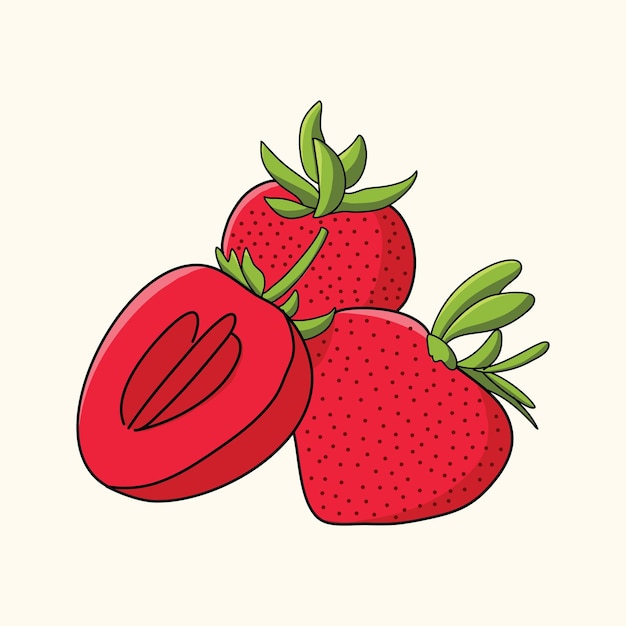 Vector strawberry fruit vector illustration