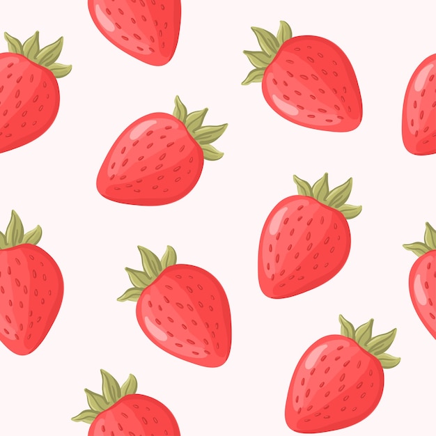 Vector strawberry hand drawn seamless pattern