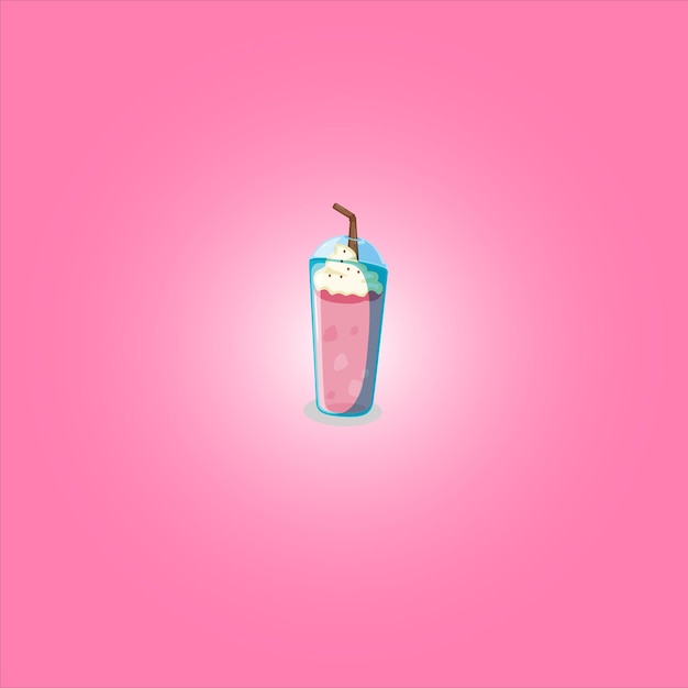 ストロベリーアイスクリーム - クローズドカップモックアップ EPS