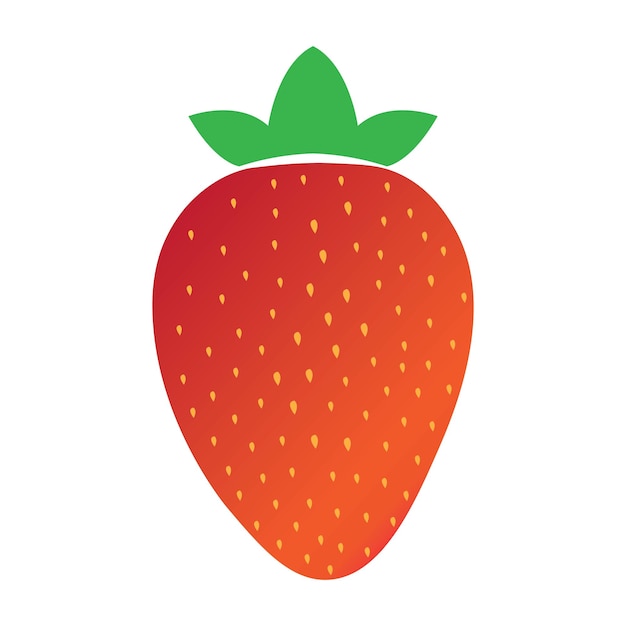 Modello di disegno vettoriale del logo dell'icona della fragola