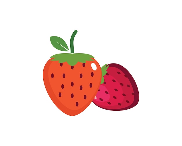 Illustrazione vettoriale del logo dell'icona della fragola