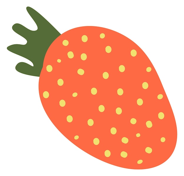 Strawberry icon red ripe summer berry doodle