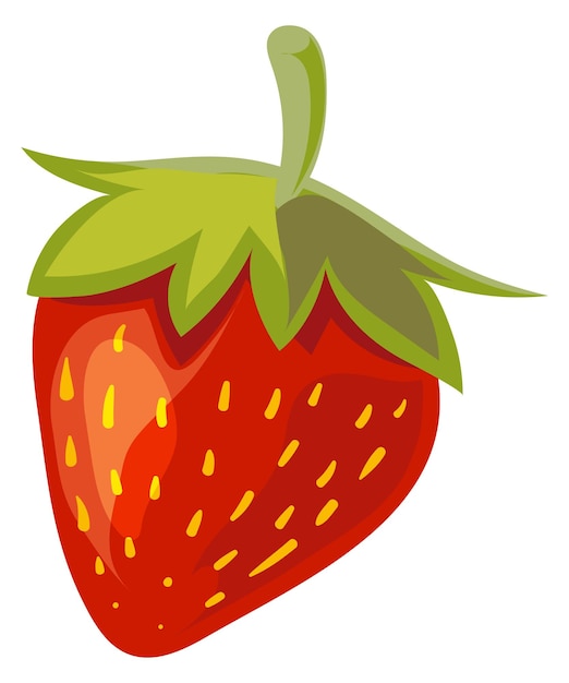 Vector strawberry icon red summer ripe cartoon berry