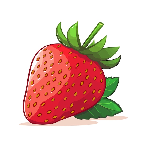 Strawberry icon Strawberry image isolated Cute red strawberry Vector illustration