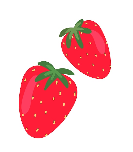Strawberry illustration Berry strawberry for print design of your products packaging Isolated on white background vector illustration