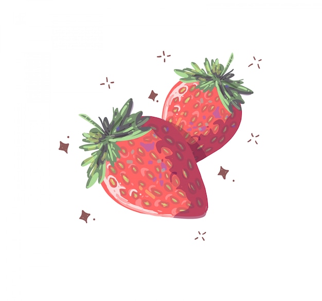 Doodle isolato fragola. fragola isolata