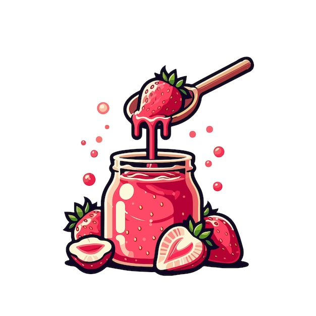 Vector strawberry jam ai generated image