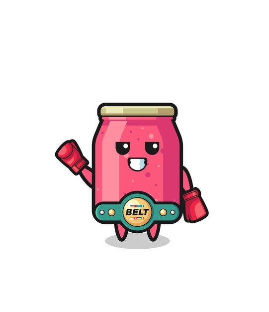 Strawberry jam boxer mascot character