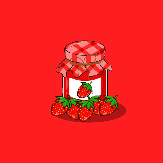 Vector strawberry jam