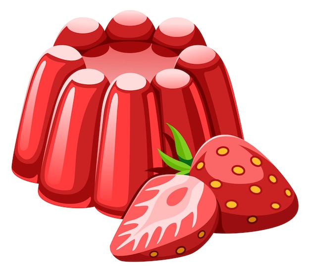 Strawberry jelly Sweet berry dessert Cartoon icon