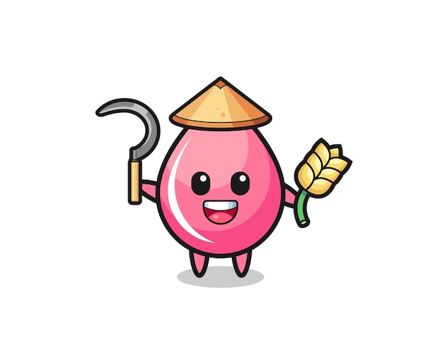 Strawberry juice drop Asian farmer holding paddy