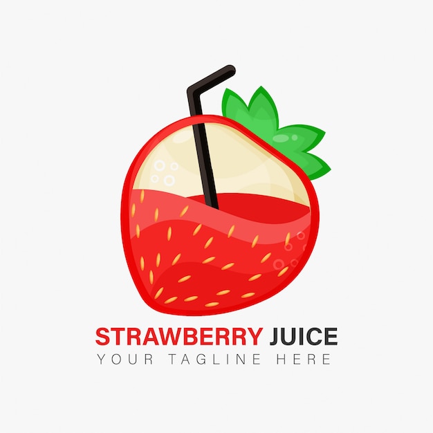 Strawberry juice logo design