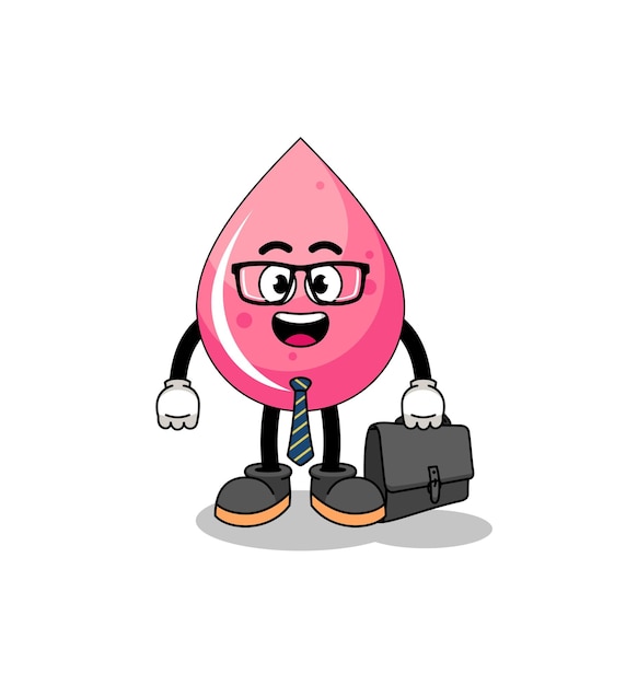 Strawberry juice mascot as a businessman