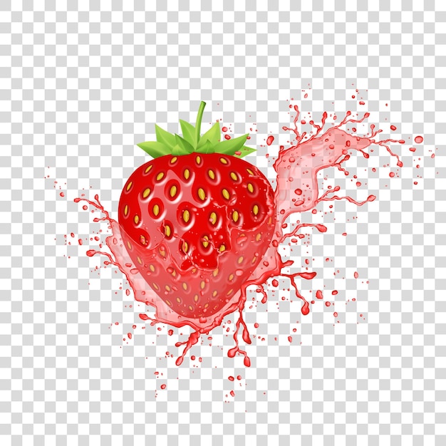 Vector strawberry juice splash.