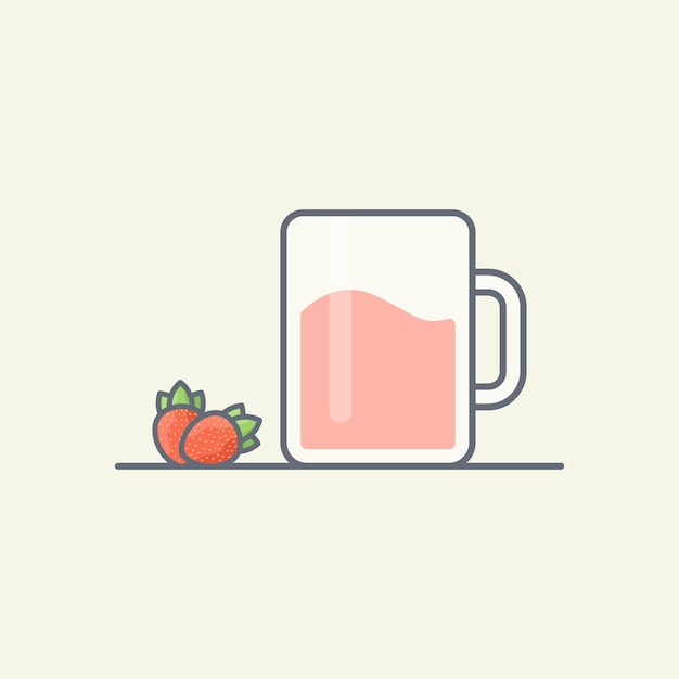 Strawberry juice vector illustration