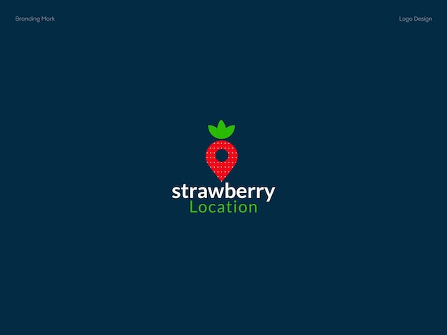 Vector strawberry location logo design vector illustration