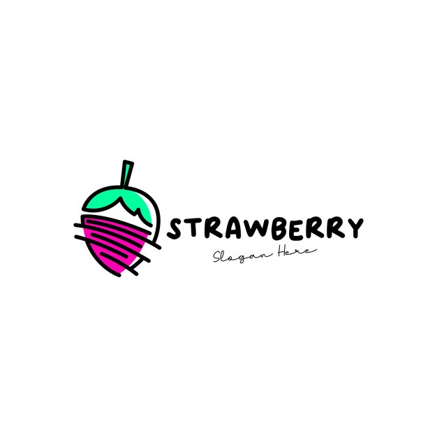 Strawberry Logo Design Concept Vector