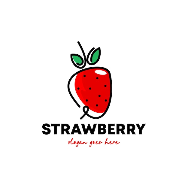 Strawberry Logo Design Concept Vector