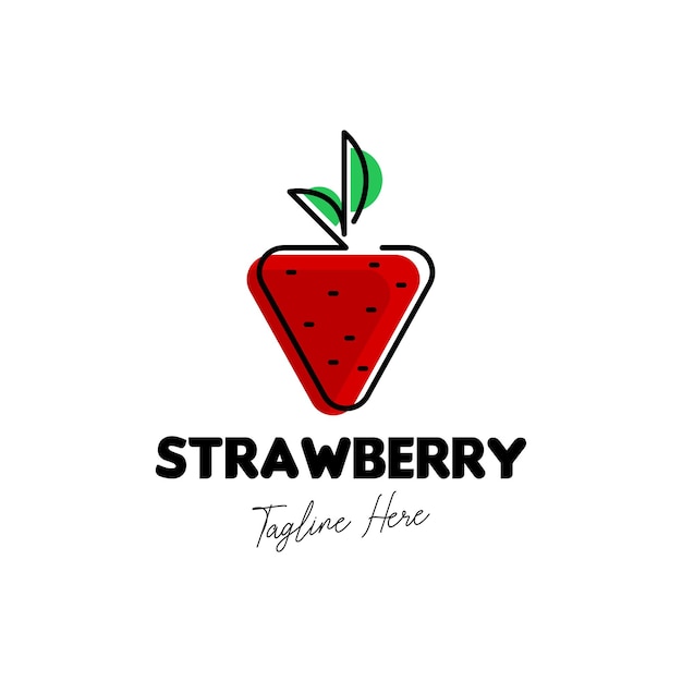 Strawberry logo design concept vector