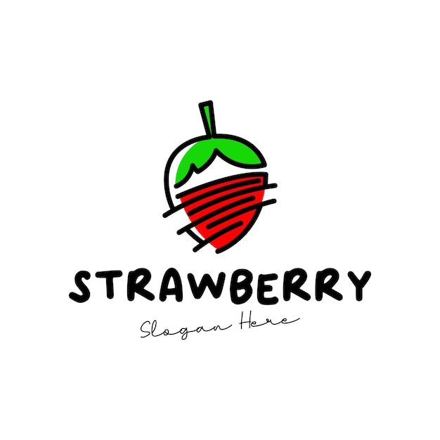 Strawberry logo design concept vector