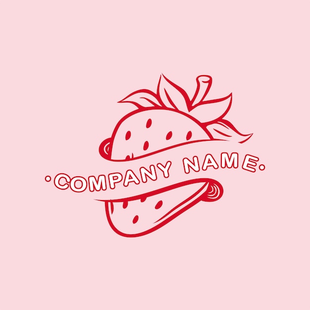 Vettore elemento del modello di progettazione del logo strawberry