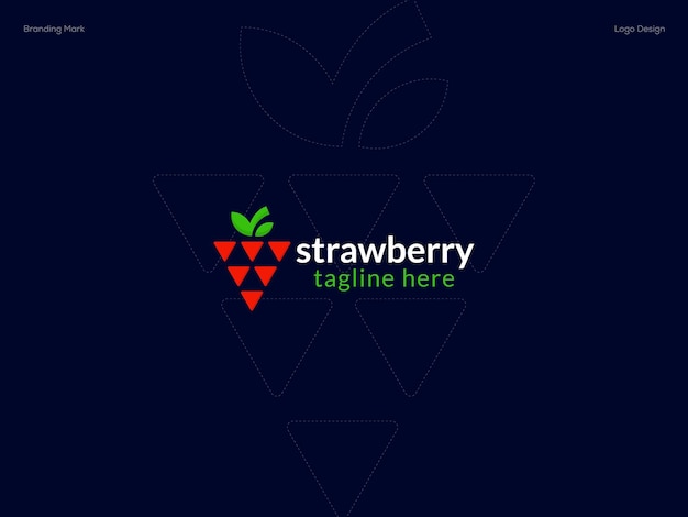 Strawberry logo design With triangle