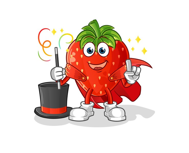 वेक्टर strawberry magician illustration. character vector